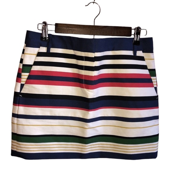 NWT J.Crew Madewell Multi-Stripe Nautical Mini skirt, Size 00 - Picture 4 of 11
